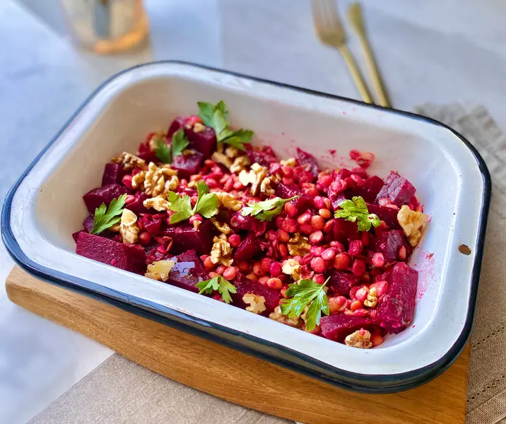 Ensalada veraniega de betarraga con lentejas