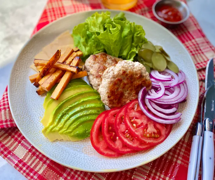 Hamburguesa de pavo al plato