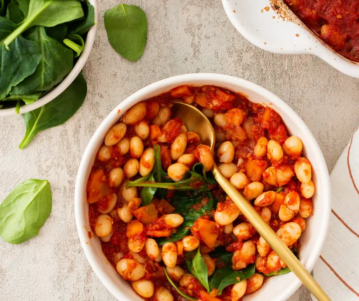 Porotos blancos guisados vegano
