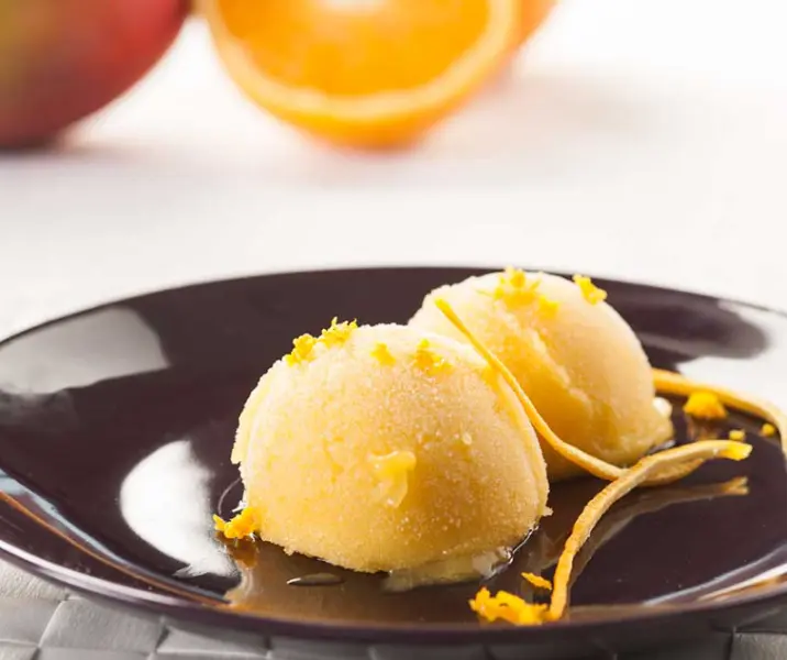 Sorbete de mango y naranja thermomix
