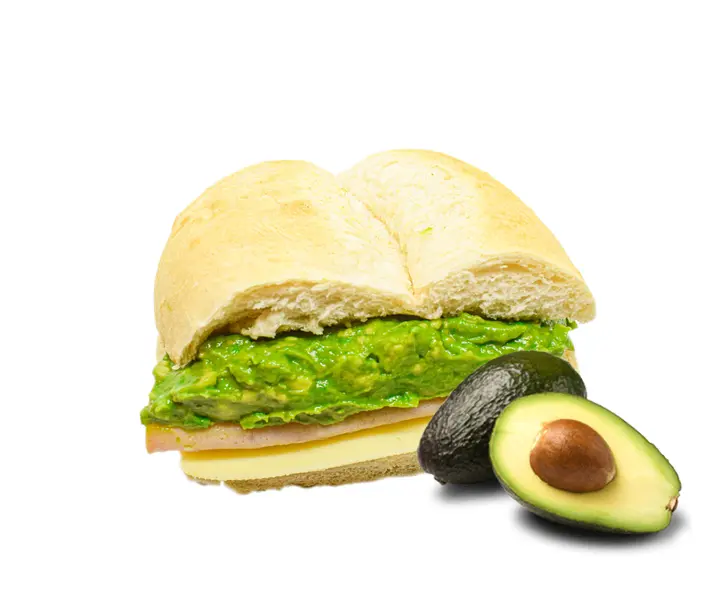 Marraqueta con palta y queso