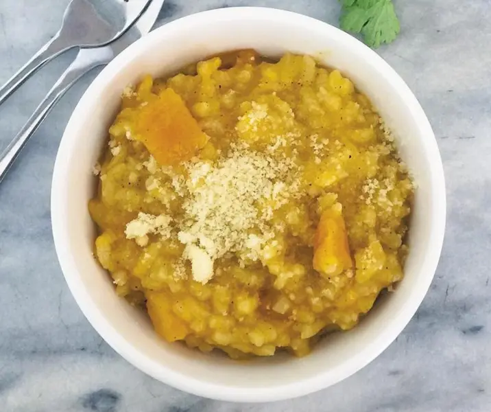 Risotto de zapallo vegano