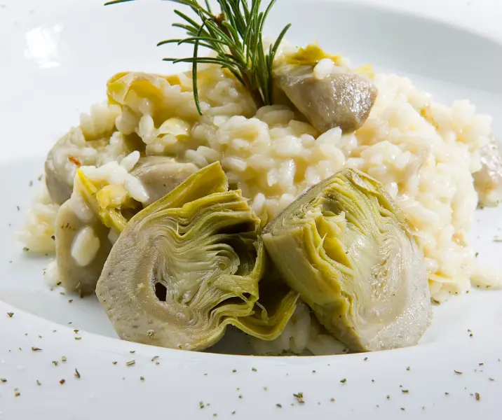 Risotto de alcachofas vegano