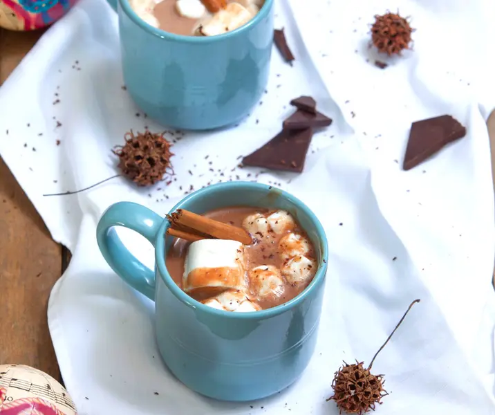 Chocolate caliente con avena vegano