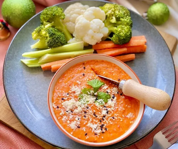 Paté de porotos y pimentón vegano