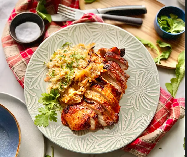 Plateada a la chilena con cremoso de mote