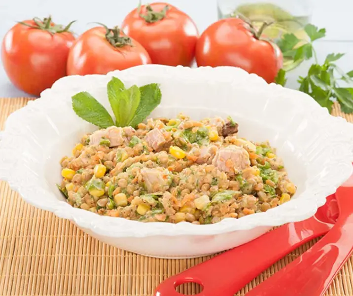 Ensalada de lentejas y atún thermomix