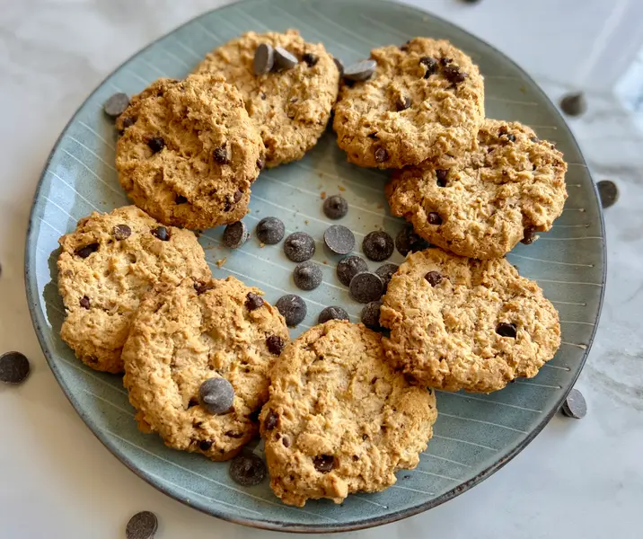 Galletas de avena y chips de chocolate sin gluten