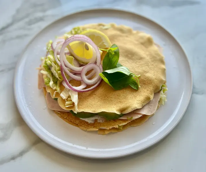 Torta fría de panqueques sin gluten