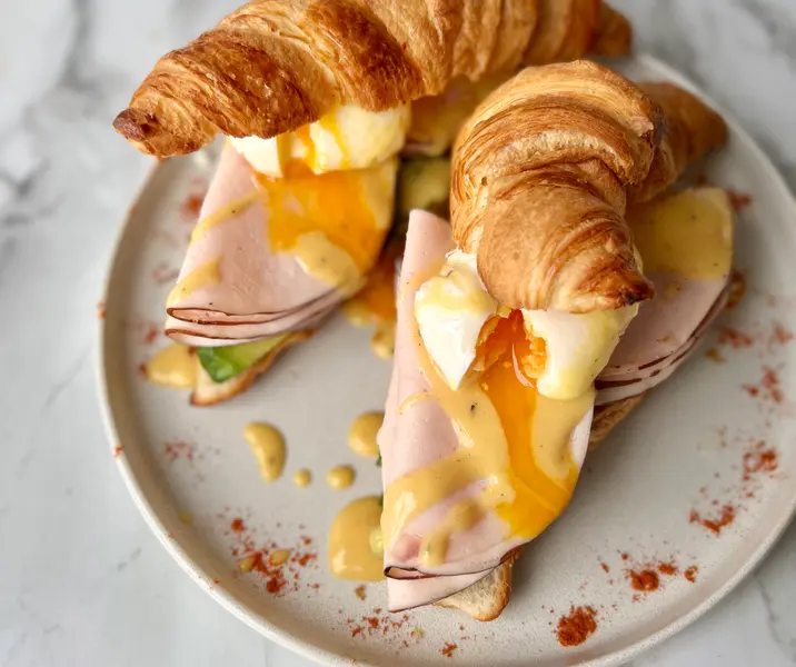 Avocado turkey cesar croissant