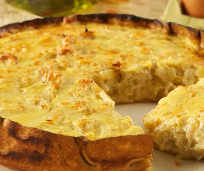 Quiche de cebollas caramelizadas y roquefort thermomix