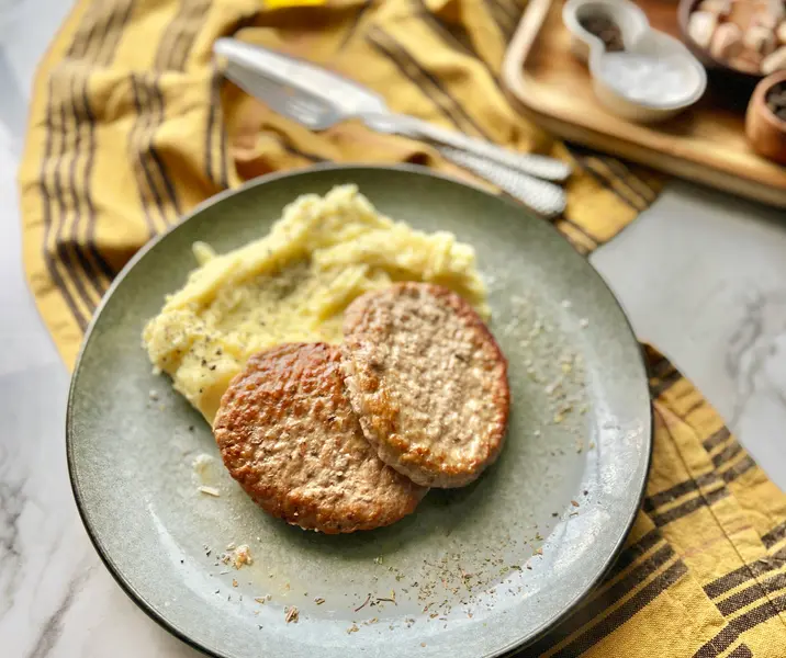 Hamburguesas con puré de papas