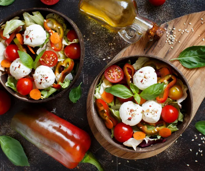 Lechuga con pimentón y tomate sin gluten