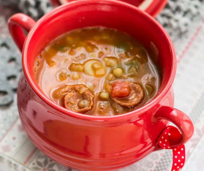 Lentejas con longaniza fácil
