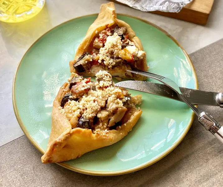 Canoas turcas de pavo y berenjena sin gluten