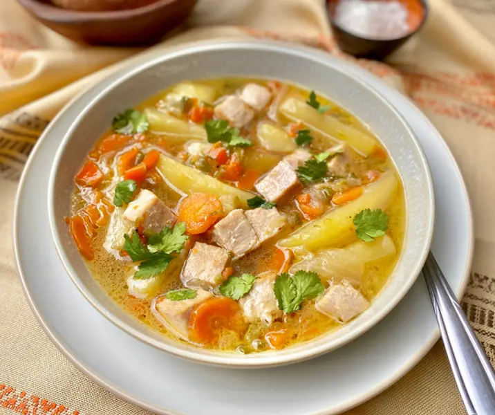 Ajiaco de pavo sin gluten