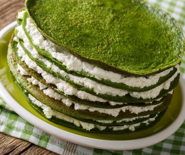 Torta panqueque espinaca queso sin gluten