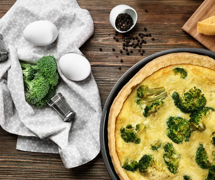 Quiche de brócoli sin gluten