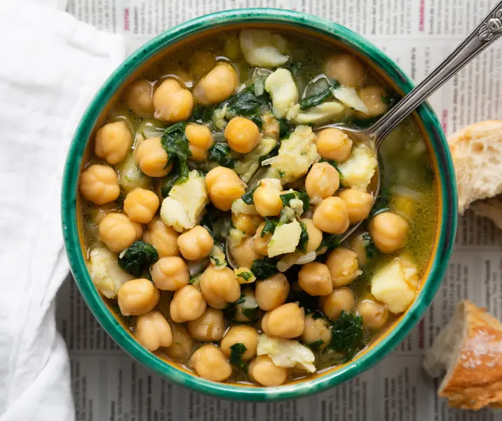 Garbanzos con verduras salteadas sin gluten