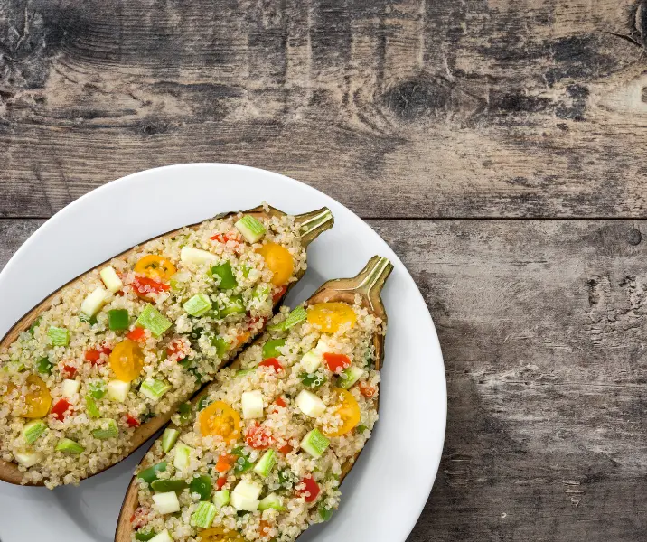 Zapallos italianos rellenos con verduras sin gluten