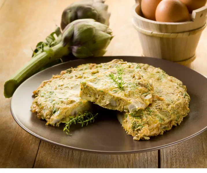 Tortilla de alcachofas sin gluten