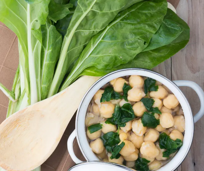 Garbanzos con limón y espinaca sin gluten