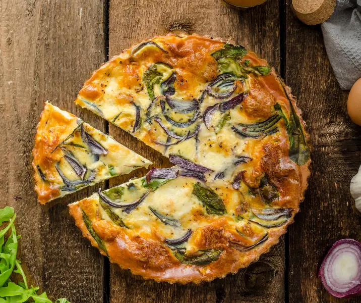 Quiche de cebolla morada sin gluten