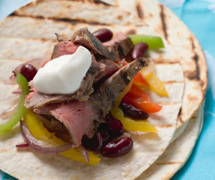 Fajitas rellenas de carne sin gluten