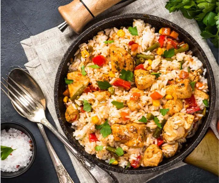 Arroz chaufán de pollo sin gluten