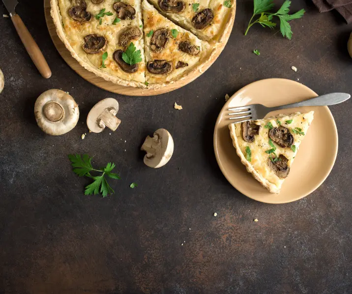 Quiche integral de champiñones sin gluten