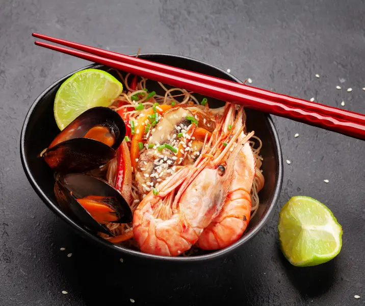 Camarones al wok con verduras sin gluten