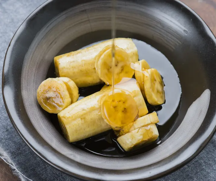 Plátano con miel de palma sin gluten