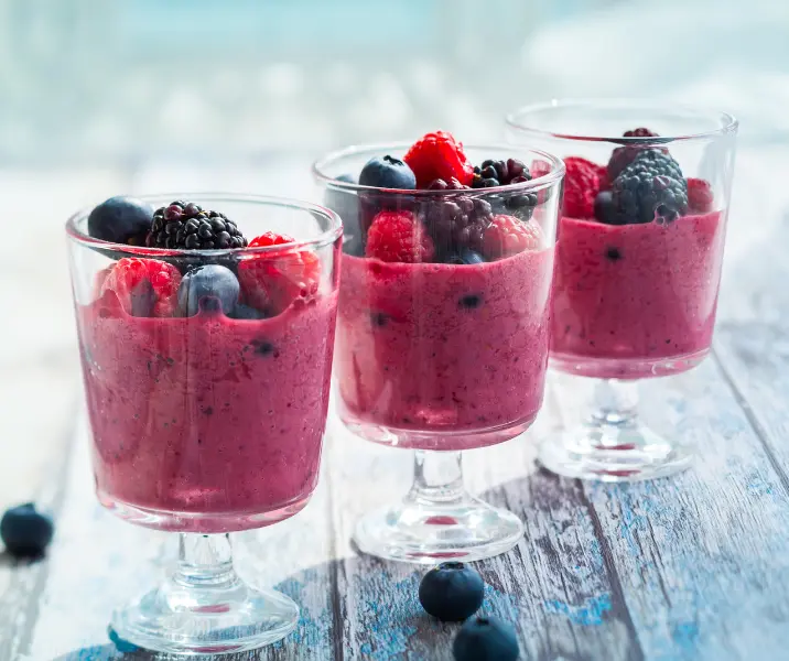 Mousse de berries sin gluten