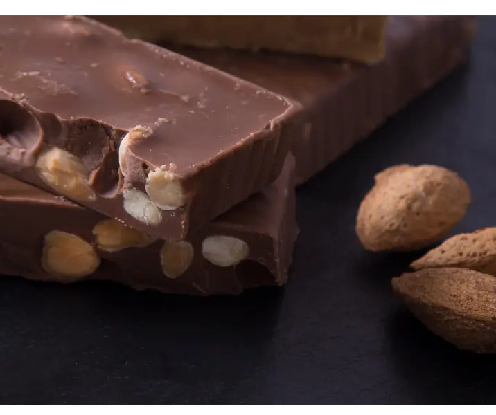 Turron de chocolate con almendras sin gluten