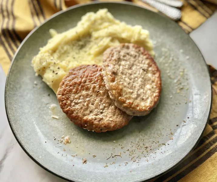 Puré de papas con hamburguesa sin gluten fácil