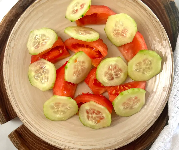 Tomate con pepino sin gluten