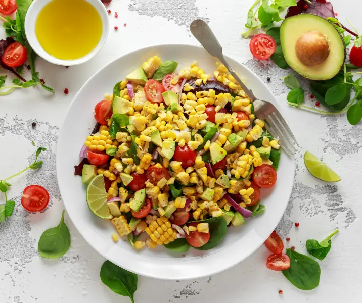 Choclo, tomate, cebolla y palta sin gluten