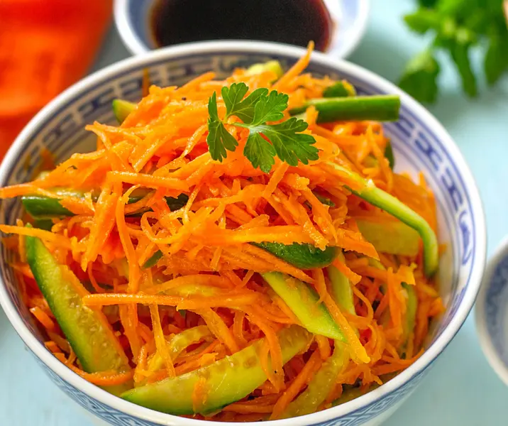 Pepino y zanahoria rallados sin gluten