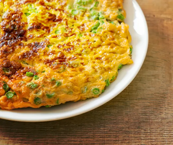 Tortilla de porotos verdes con papas doradas sin gluten