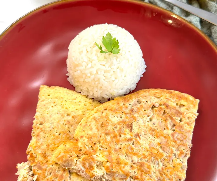 Tortilla de jurel con arroz sin gluten