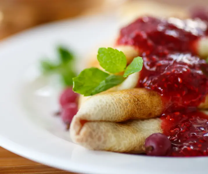 Panqueques integrales con mermelada