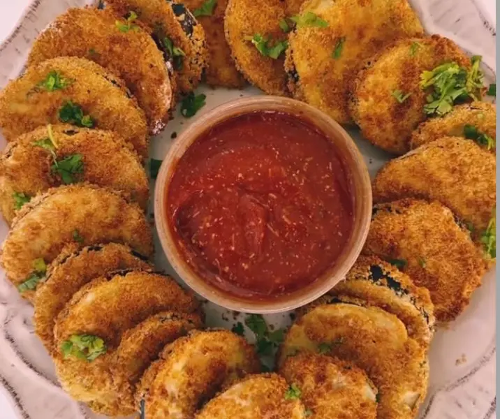 Berenjenas apanadas sin gluten