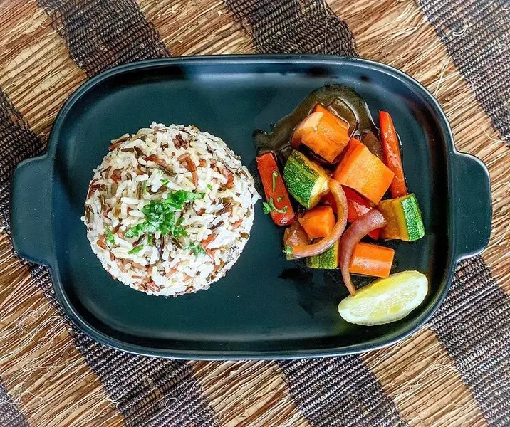 Mix de arroz con verduras marinadas sin gluten