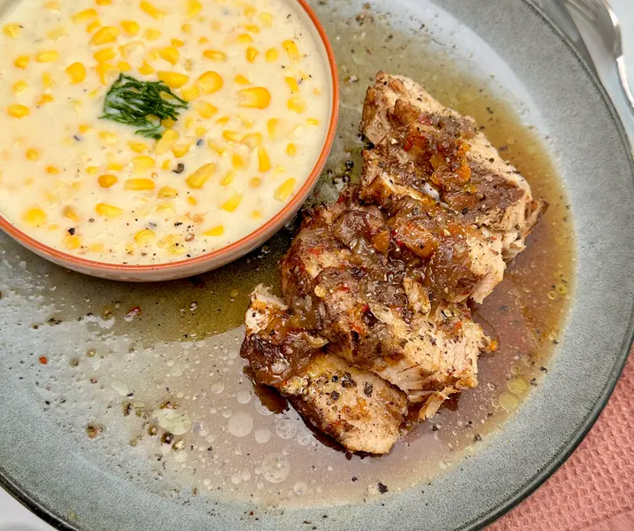 Pulpa de cerdo a la cacerola con choclo a la crema bbb