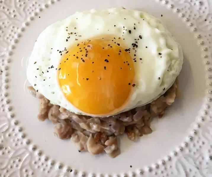 Puré de porotos con huevo frito maría ayuda