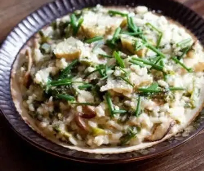 Guiso de arroz con champiñon y queso maría ayuda