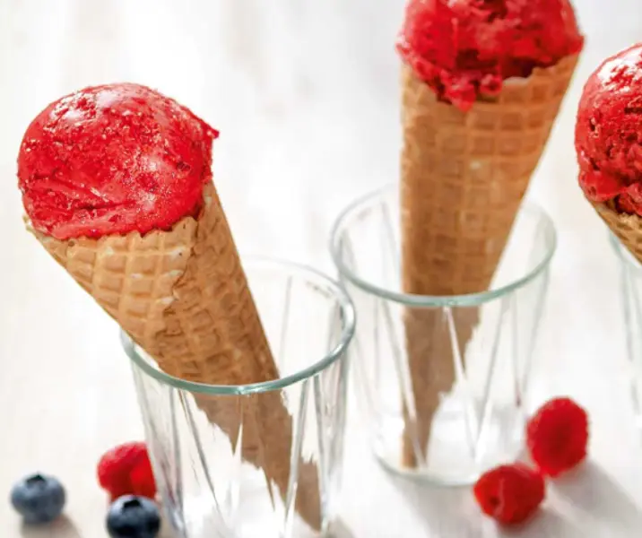 Helado cremoso de frambuesa thermomix