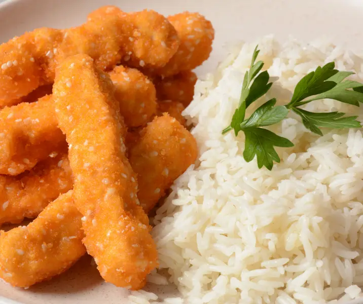 Nuggets de verduras con arroz