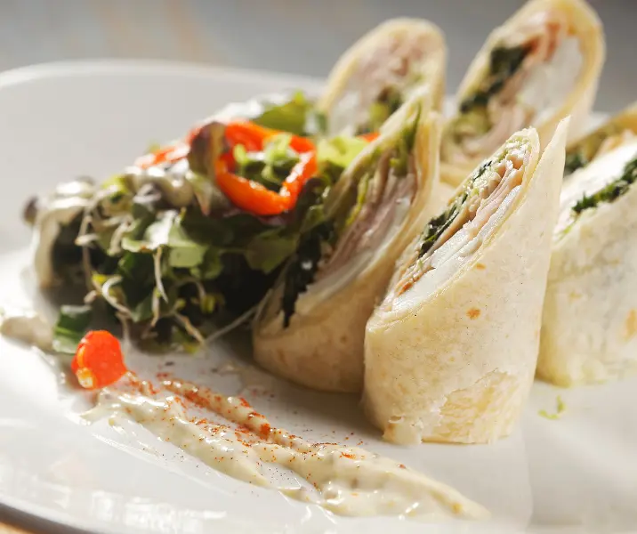 Wraps de jamón, queso y espinaca bbb