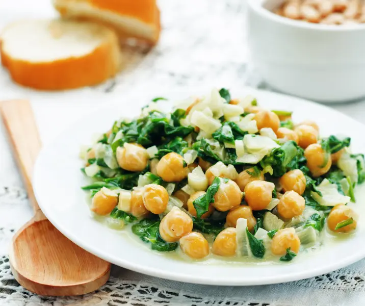Garbanzos con limón y espinaca bbb